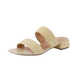 Joie Niki Raffia Braided Straw Slip On Sandal Neutral Size 7.5